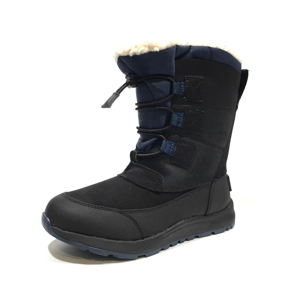 UGG BELLEMORE WEATHER WATERPROOF BOOTS -BLACK / BLUE LEATHER -KIDS US 2 -NEW